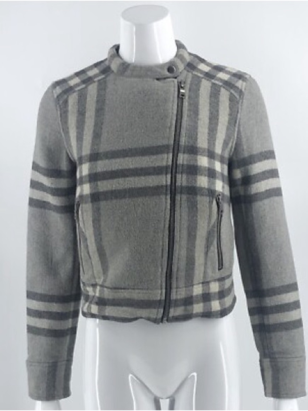 Gap Plaid Quilted Crop Moto Jacket